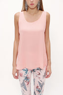 Salmon Printed sleeveless blouse  19561