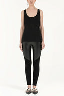 Black Laser cut wide cut blouse 19562