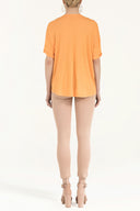Orange Strappy   V-neck  blouse  19583