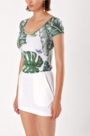 Green Patterned knitwear blouse 19591