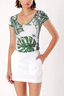 Green Patterned knitwear blouse 19591