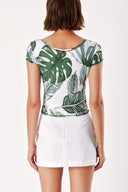 Green Patterned knitwear blouse 19591