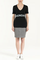 Black V-neck  strappy   woven  blouse  19594