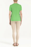 Green Strappy   wide cut woven  blouse  19595