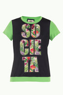 Green Strappy   wide cut woven  blouse  19595