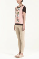 Brown Strappy   wide cut woven  blouse  19595