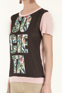 Pink Strappy   wide cut woven  blouse  19595