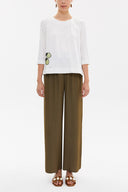 White Zipped Poplin Blouse 19603