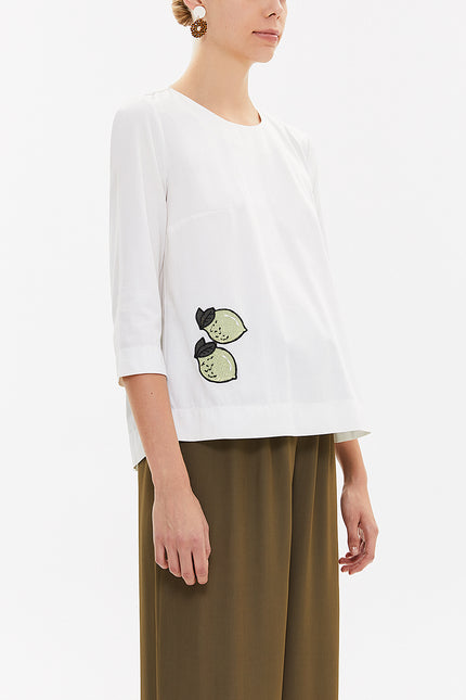 Fermuarlı Poplin Bluz 19603