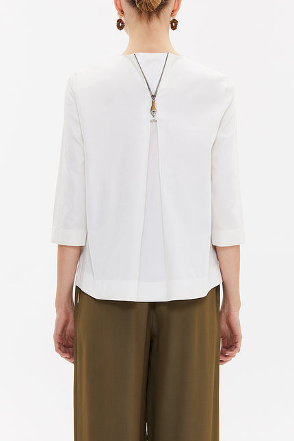 Fermuarlı Poplin Bluz 19603
