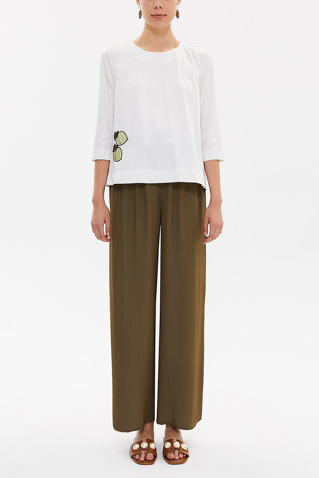 Fermuarlı Poplin Bluz 19603