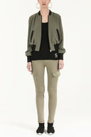 Black Emboridered strappy knit blouse 19607