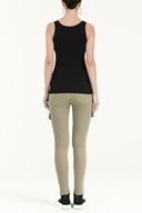 Black Emboridered strappy knit blouse 19607