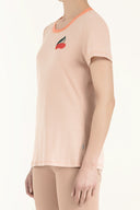 Beige Knitwear embroidered blouse 19610