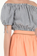 Navy Blue Off shoulder  blouse  19628