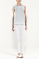 Blue Zipped wide cut blouse 19635