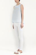 Blue Zipped wide cut blouse 19635