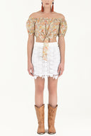 Orange Tied, elastic blouse 19636