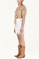 Orange Tied, elastic blouse 19636