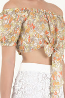 Orange Tied, elastic blouse 19636