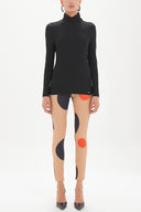 Black Turtleneck woven  blouse  19665