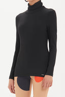 Black Turtleneck woven  blouse  19665