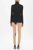 Black Turtleneck woven  blouse  19665