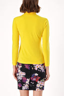 Yellow Turtleneck woven  blouse  19665