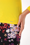 Yellow Turtleneck woven  blouse  19665