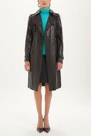 Green Turtleneck woven  blouse  19665