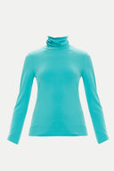 Green Turtleneck woven  blouse  19665