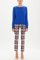 Sax Crew neck  knit sweater 28760