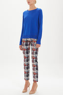 Sax Crew neck  knit sweater 28760