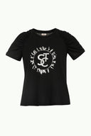 Black Strappy   basic cotton  t-shirt 19677