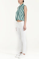 Green Crystal  gem  blouse  19681