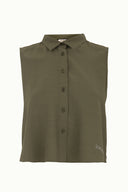 Khaki Crystal  gem  blouse  19681