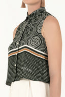 Patterned Crystal  gem  blouse  19681