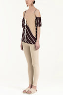 Burgundy Wrap-over  strappy  blouse  19689