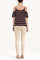 Burgundy Wrap-over  strappy  blouse  19689