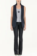 Navy Blue Star  gem  strappy  blouse  19690