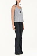 Navy Blue Star  gem  strappy  blouse  19690