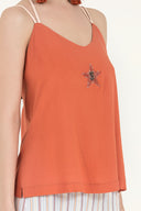 Orange Star  gem  strappy  blouse  19690