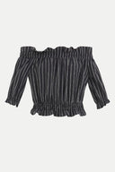 Black Elastic  off shoulder  blouse  19691