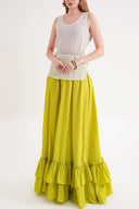 White Printed wide cut sleeveless blouse 19692