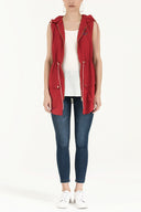 White Printed wide cut sleeveless blouse 19692