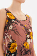 Salmon Printed wide cut sleeveless blouse 19692