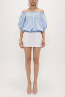 Blue Elastic mini blouse 19693