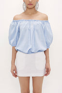 Blue Elastic mini blouse 19693