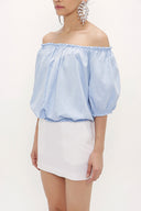 Blue Elastic mini blouse 19693