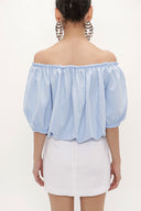 Blue Elastic mini blouse 19693